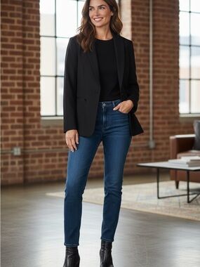 Veronica Beard Navy Blue Single-Button Blazer